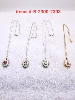 4 Necklaces w/s pendants, items # B-2300-2303, wt. 20 grams.